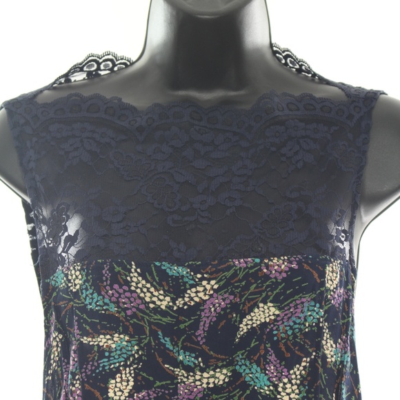 Free People Shift Dress w Lace Neckline - Picture 3 of 5